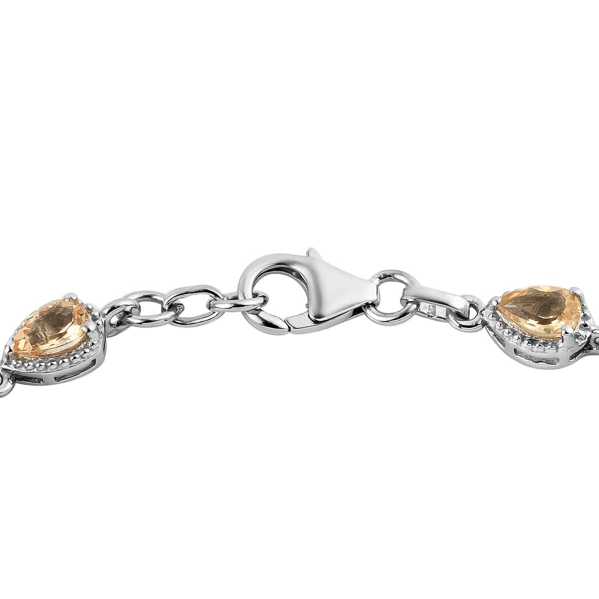 Premium Natural Imperial Topaz Link Bracelet in Platinum Over Sterling Silver (7.25 In) 7.50 Grams 8.10 ctw image number 3