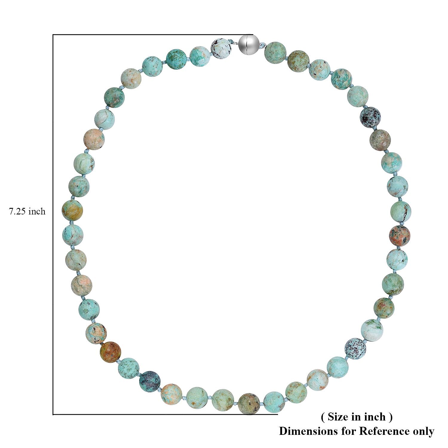 Peru Turquoise Beaded Necklace 20 Inches in Rhodium Over Sterling Silver 260.00 ctw