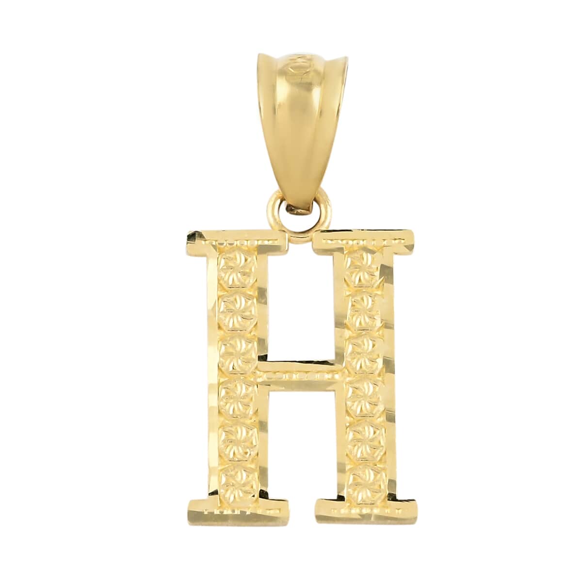 California Closeout Deal 10K Yellow Gold Initial H Pendant image number 0
