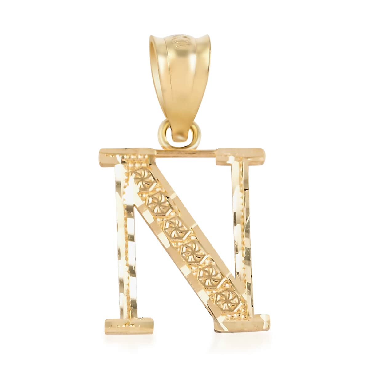 California Closeout Deal 10K Yellow Gold Initial N Pendant image number 0