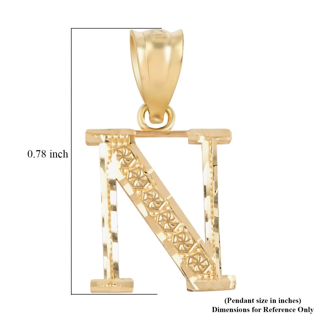 California Closeout Deal 10K Yellow Gold Initial N Pendant image number 2