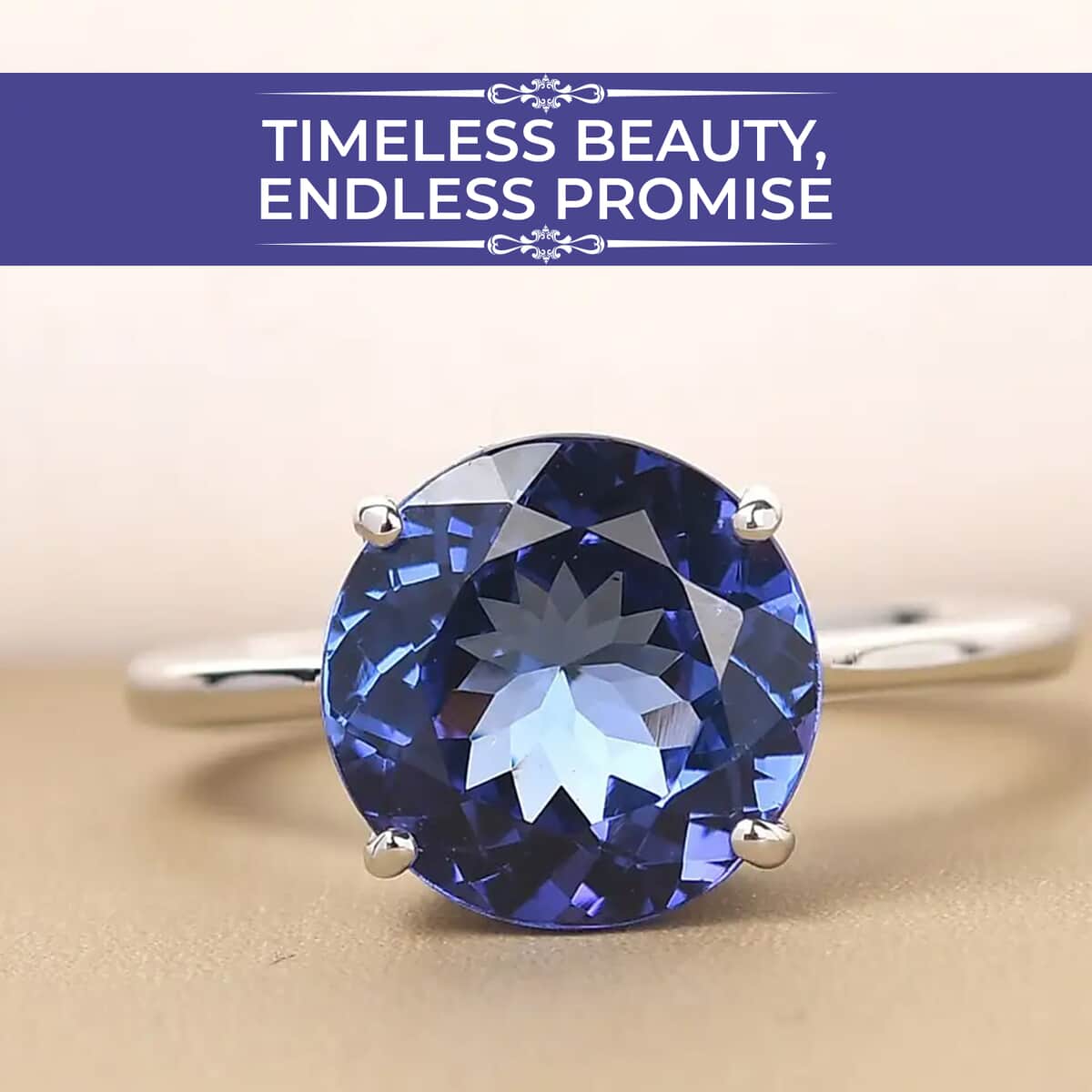 Rhapsody AAAA Tanzanite Ring | 950 Platinum Ring | Tanzanite Solitaire Ring | 950 Platinum Solitaire Ring | Engagement Rings For Women|Promise Ring 5.00 ctw image number 1