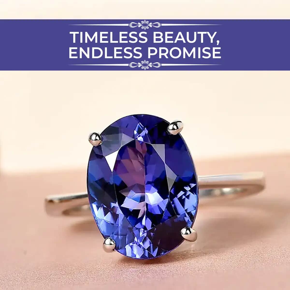 Rhapsody AAAA Tanzanite Ring, 950 Platinum Ring, Tanzanite Solitaire Ring, 950 Platinum Solitaire Ring, Engagement Rings For Women, Promise Ring 5.00 ctw image number 1
