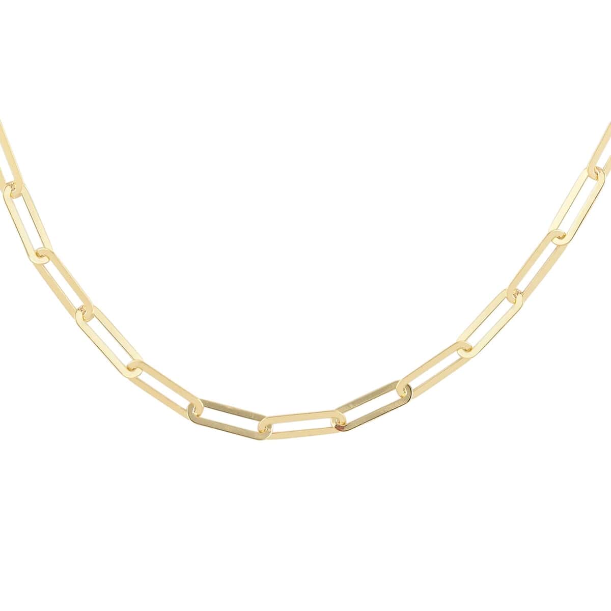 10K Yellow Gold Crystal 3mm Paper Clip Necklace with Extender 18-19 Inches 5 Grams image number 0