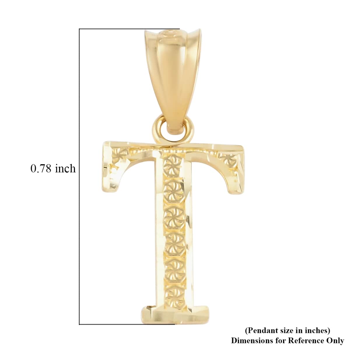 California Closeout Deal 10K Yellow Gold Initial T Pendant image number 2