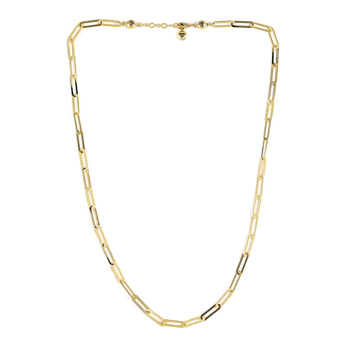 10K Yellow Gold Crystal 4mm Paper Clip Necklace 18-19 Inches 5.95 Grams image number 1