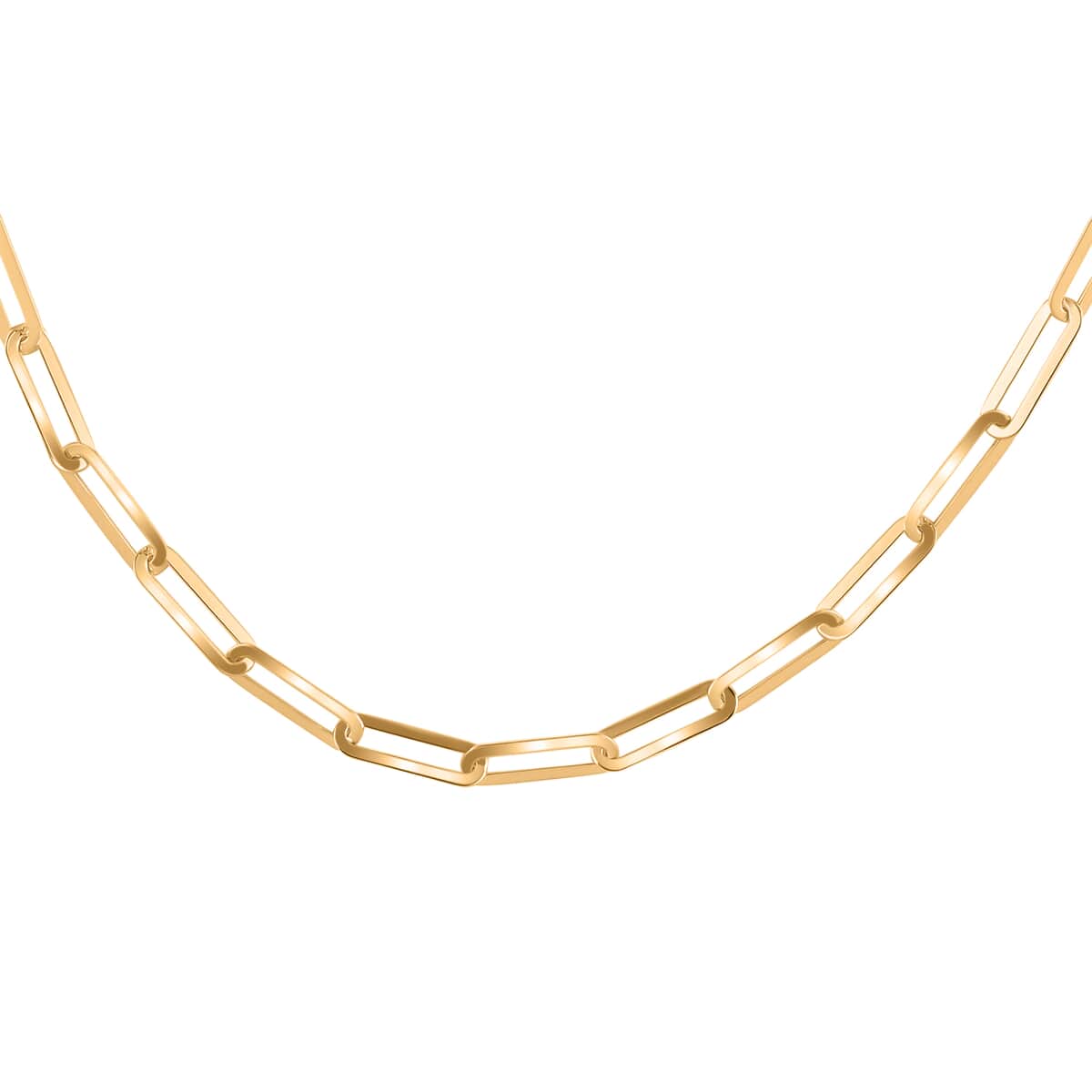 14K Yellow Gold Crystal Paper Clip Chain Necklace with Extender (22-23) Inches 3mm 6 Grams image number 0