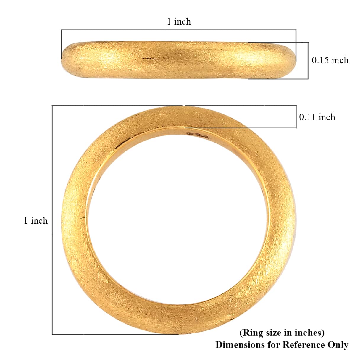 Super Find Electroforming Gold Collection 18K Yellow Gold Band Ring (Size 7.0) image number 5