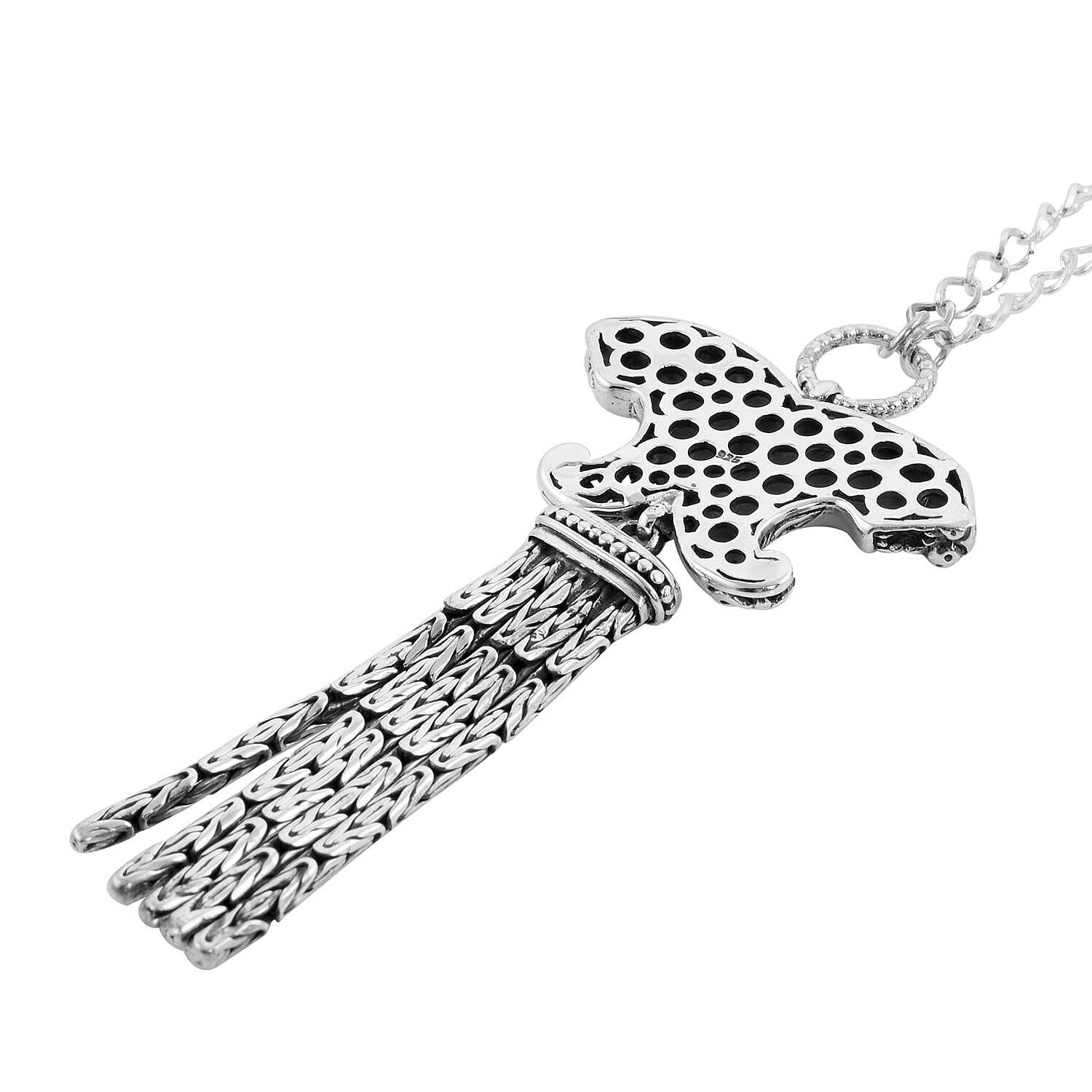 Bali Legacy Mozambique Garnet Tiger Necklace 20 Inches in Sterling Silver 1.10 ctw