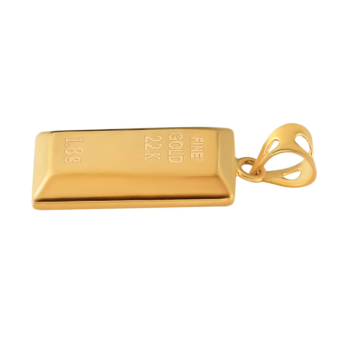 22K Yellow Gold Electroform Bar Pendant 1.80 Grams image number 2