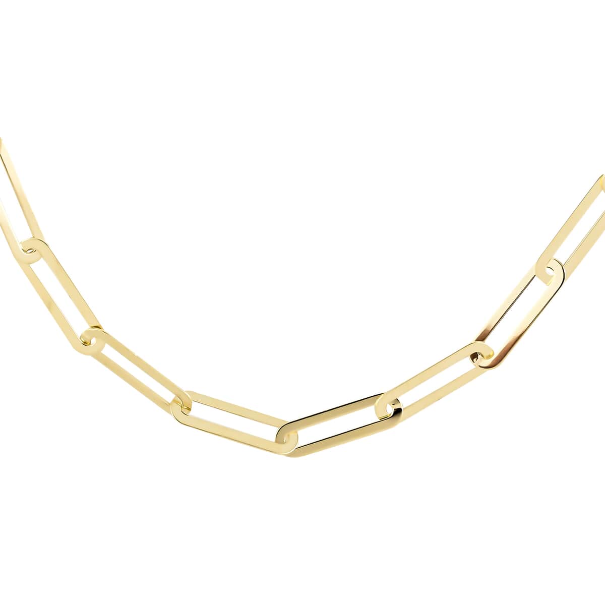 14K Yellow Gold Crystal 4mm Paper Clip Necklace with Extender 18-19 Inches 6.60 Grams image number 0