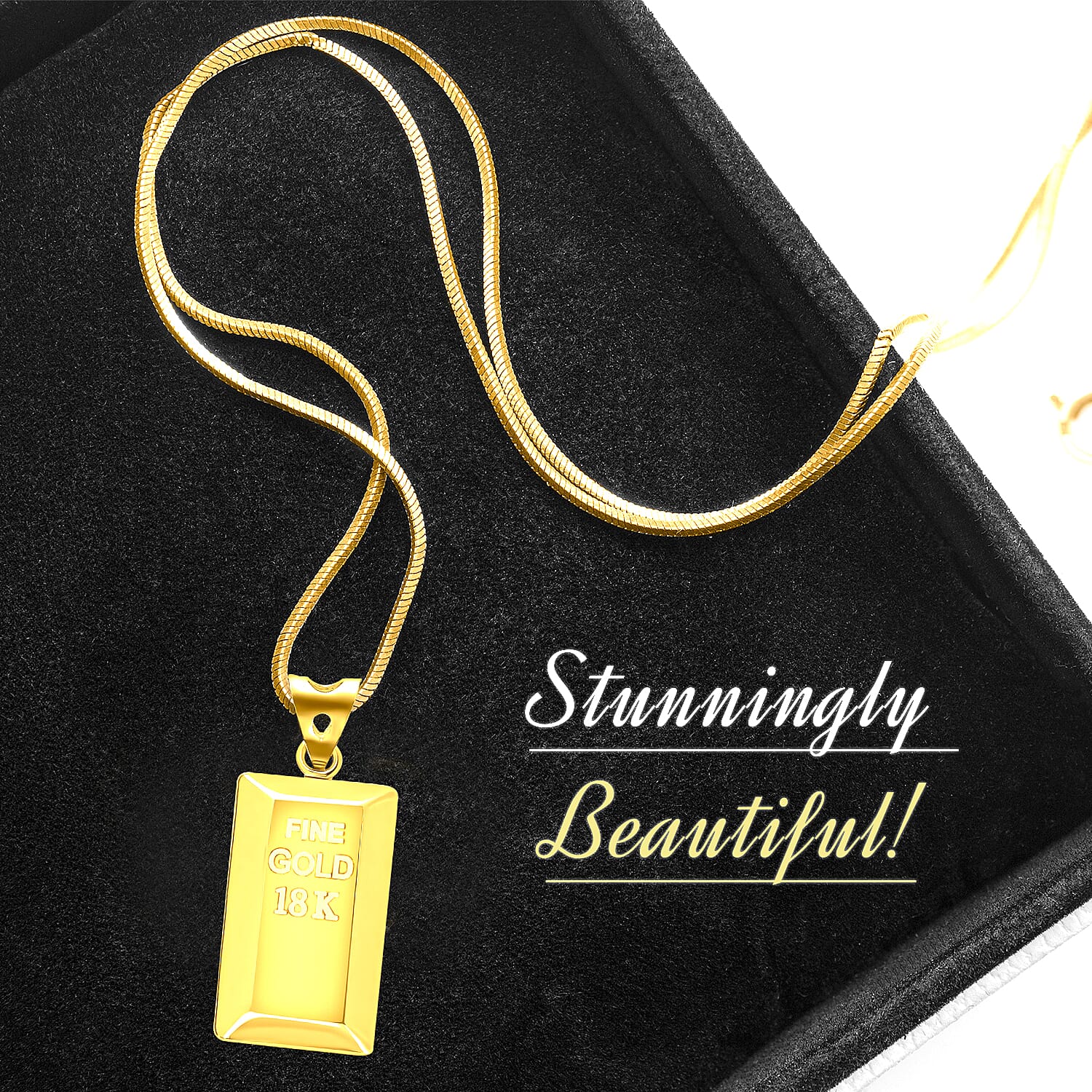 Electroforming Gold Collection 18K Yellow Gold Bar Pendant