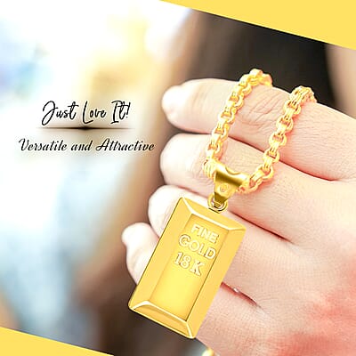 Electroforming Gold Collection 18K Yellow Gold Bar Pendant