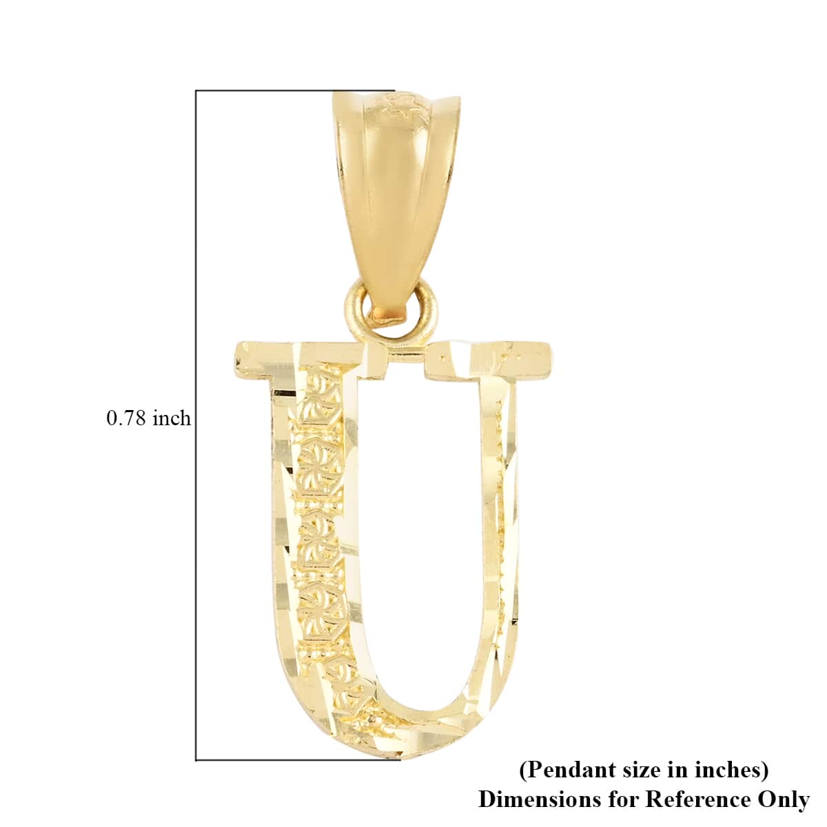 15th Birthday Special Deal California Closeout Deal 10K Yellow Gold Initial U Pendant image number 2