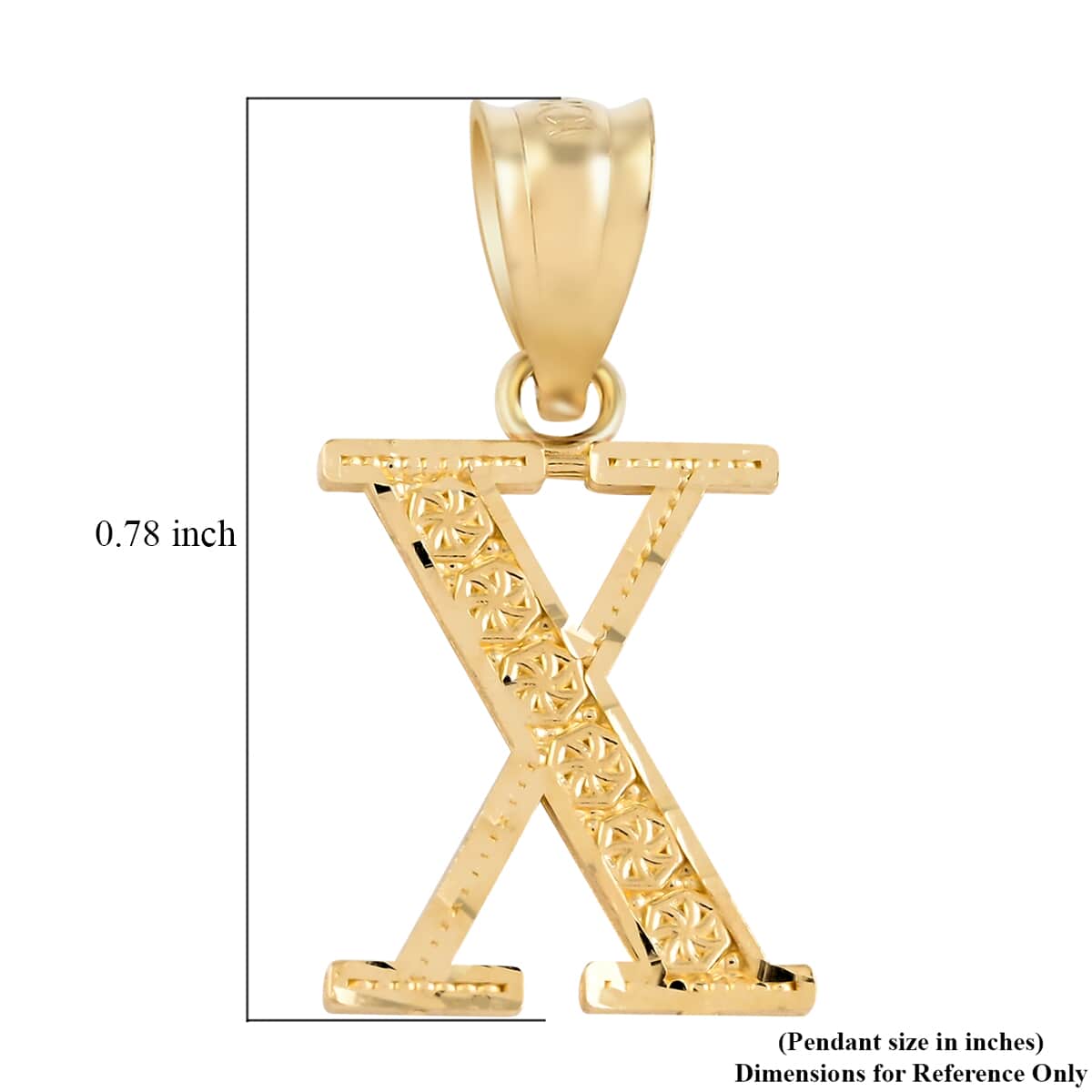 California Closeout Deal 10K Yellow Gold Initial X Pendant image number 2