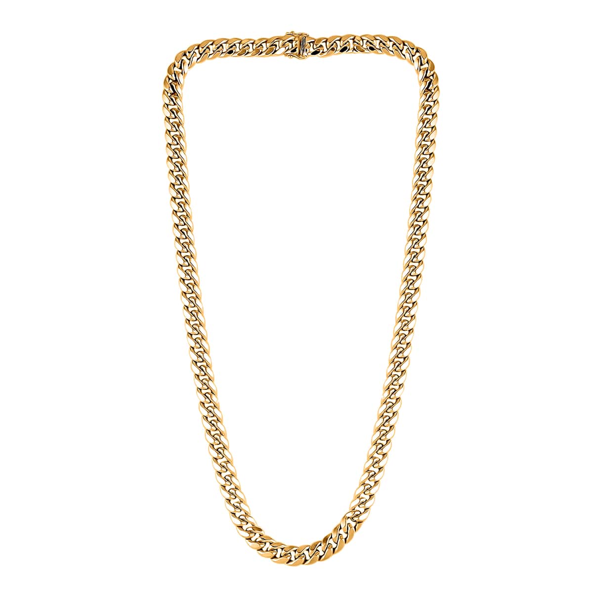 Italian 10K Yellow Gold 9.5mm Miami Cuban Necklace 24 Inches 53.60 Grams image number 2