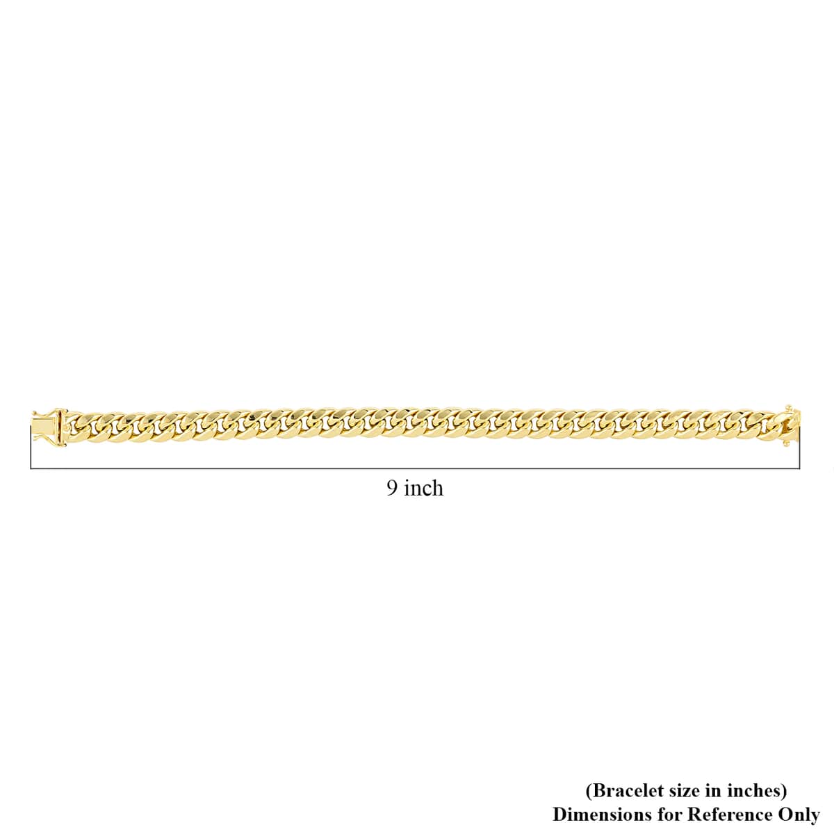 Italian 10K Yellow Gold 7.5mm Miami Cuban Bracelet (8.00 In) 21.30 Grams image number 3