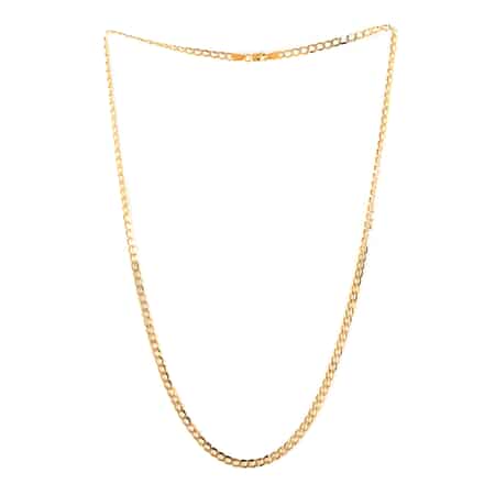 Italian 14K Yellow, White Gold 3.5mm Cuban Pave Necklace 20 Inches 4.50 Grams image number 3