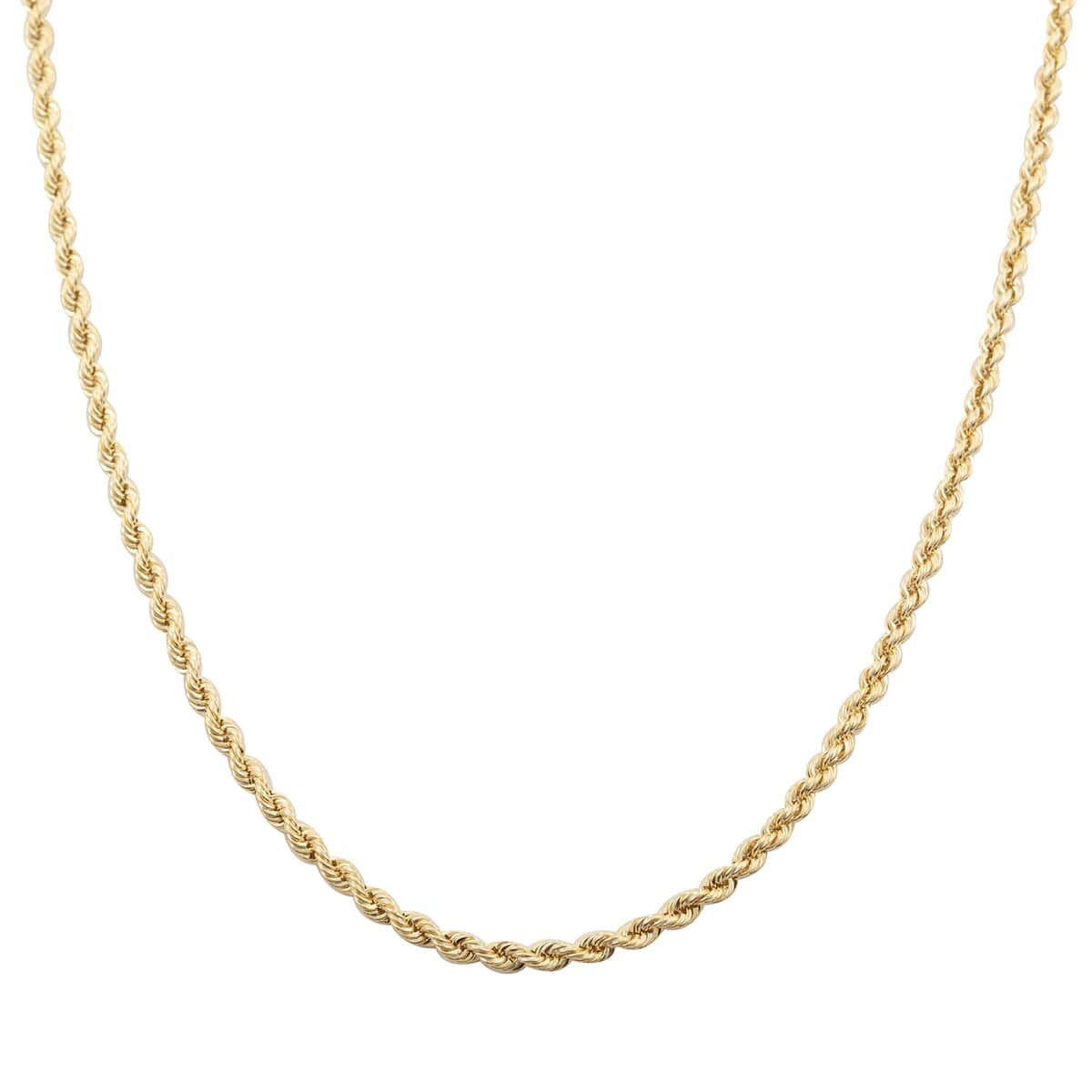 NEWYORK CLOSEOUT DEAL 10K Yellow Gold 2.5mm Rope Necklace 24 Inches 3.60 Grams image number 0
