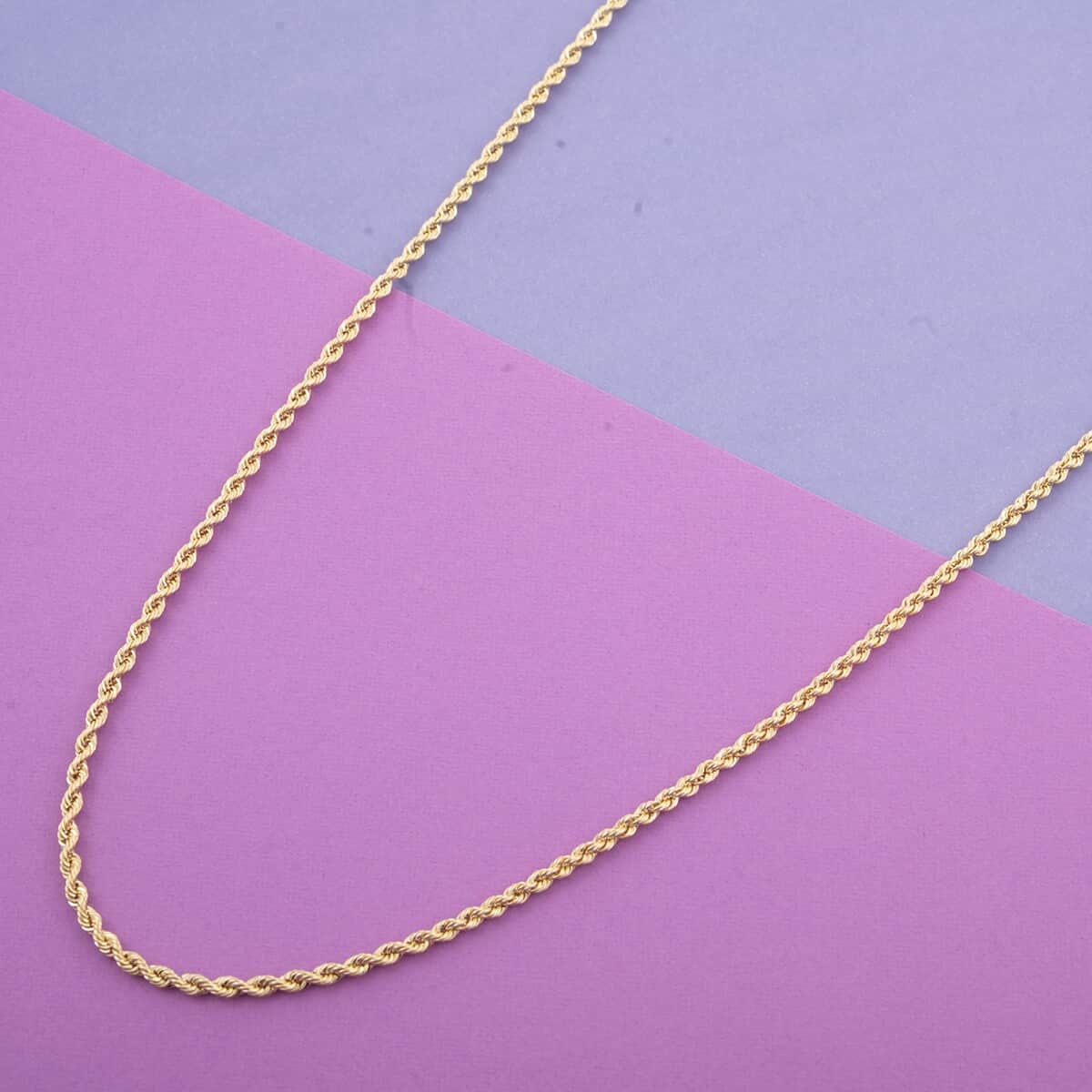 NEWYORK CLOSEOUT DEAL 10K Yellow Gold 2.5mm Rope Necklace 24 Inches 3.60 Grams image number 1