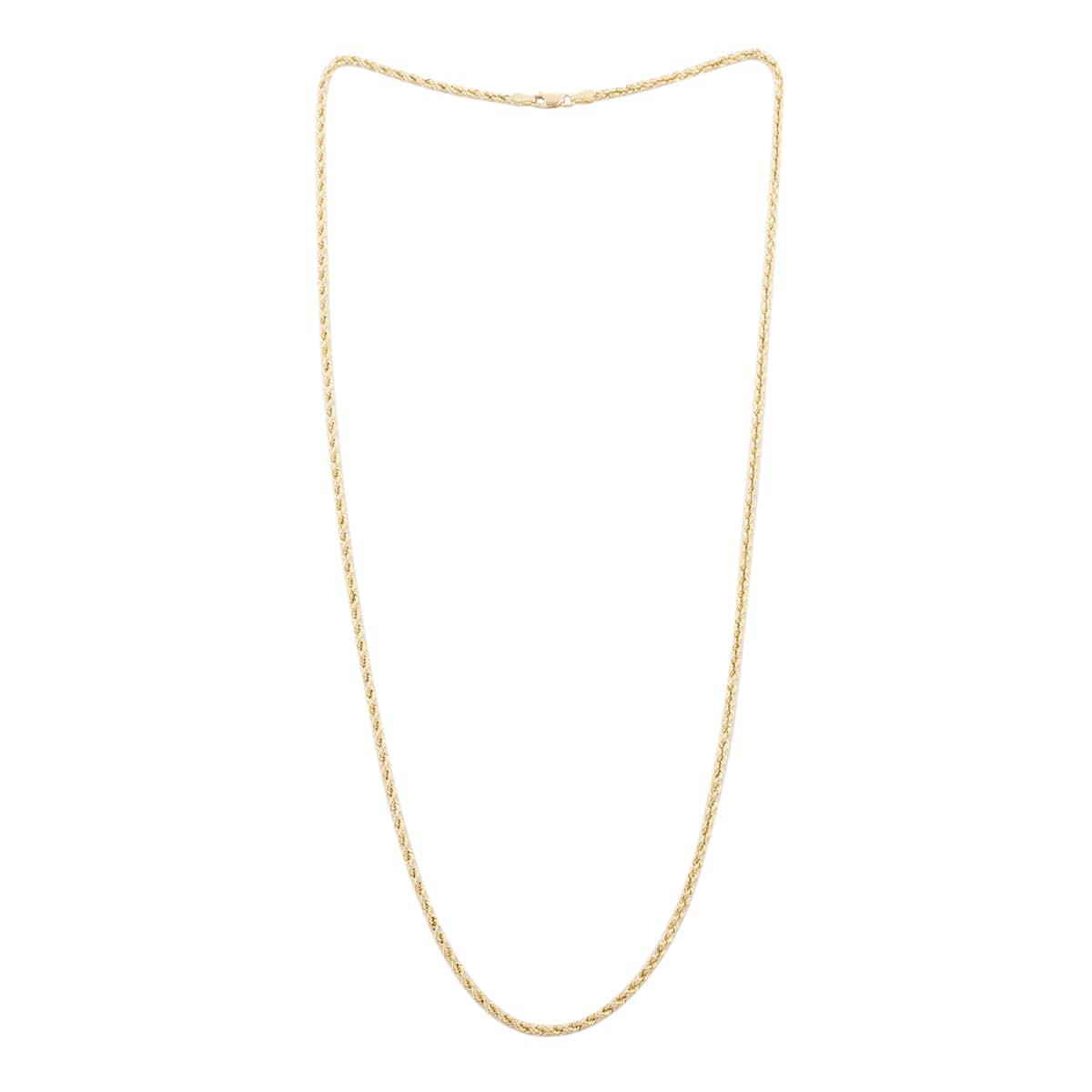 NEWYORK CLOSEOUT DEAL 10K Yellow Gold 2.5mm Rope Necklace 24 Inches 3.60 Grams image number 3