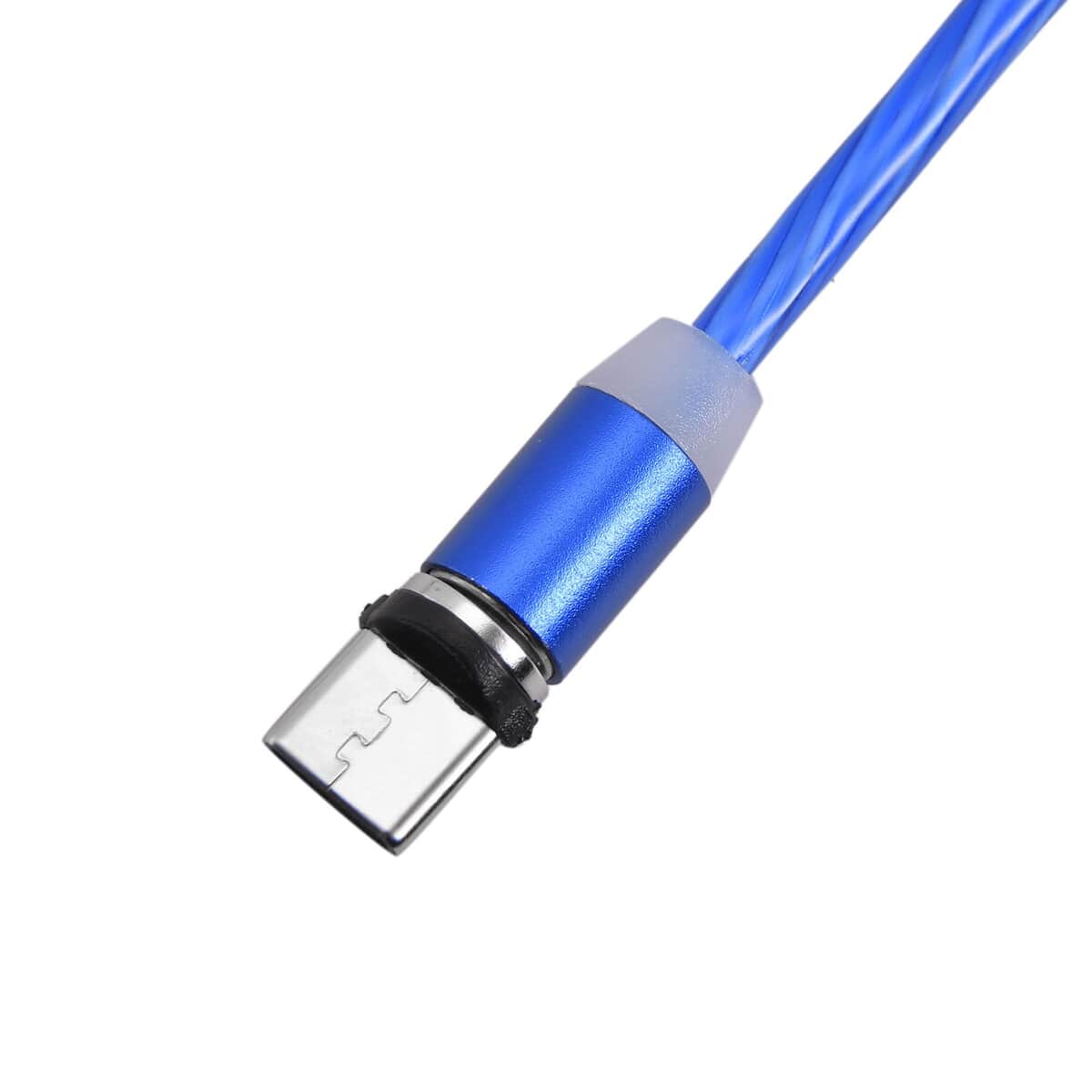 Blue 3 in 1 Magnetic USB Cable with Flowing LED Light (78.74") image number 2