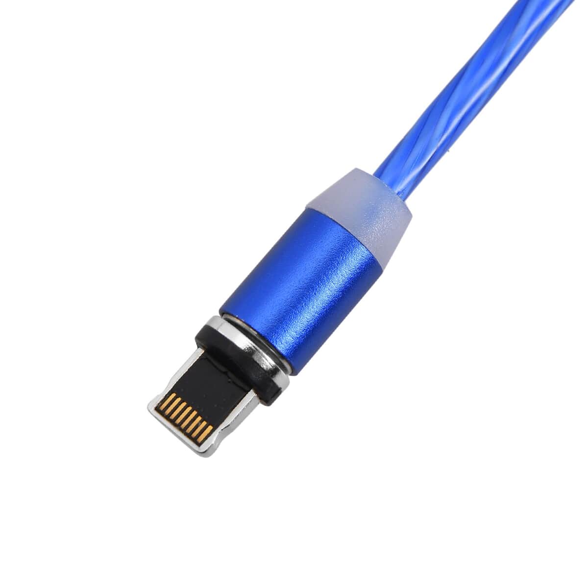 Blue 3 in 1 Magnetic USB Cable with Flowing LED Light (78.74") image number 4