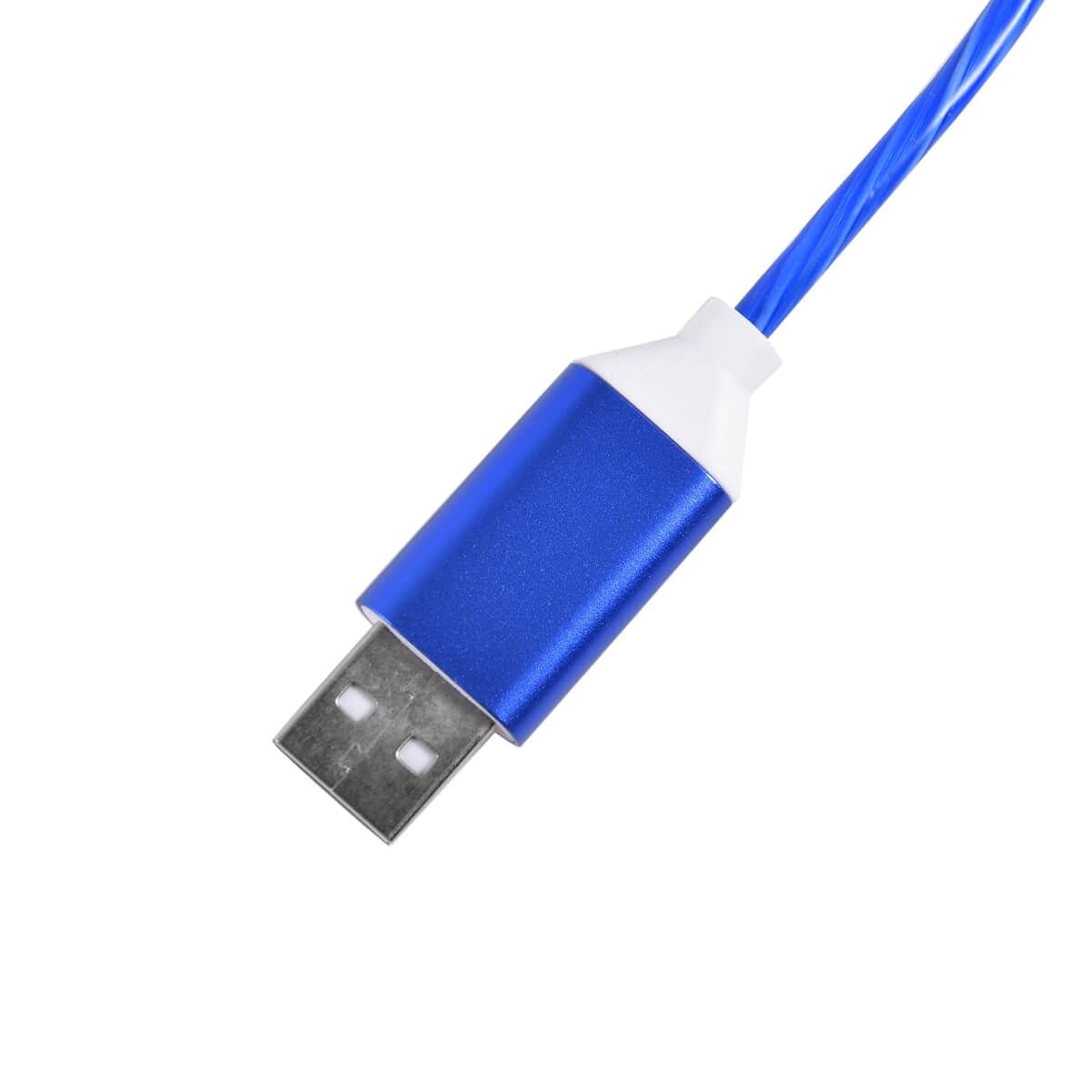 Blue 3 in 1 Magnetic USB Cable with Flowing LED Light image number 5