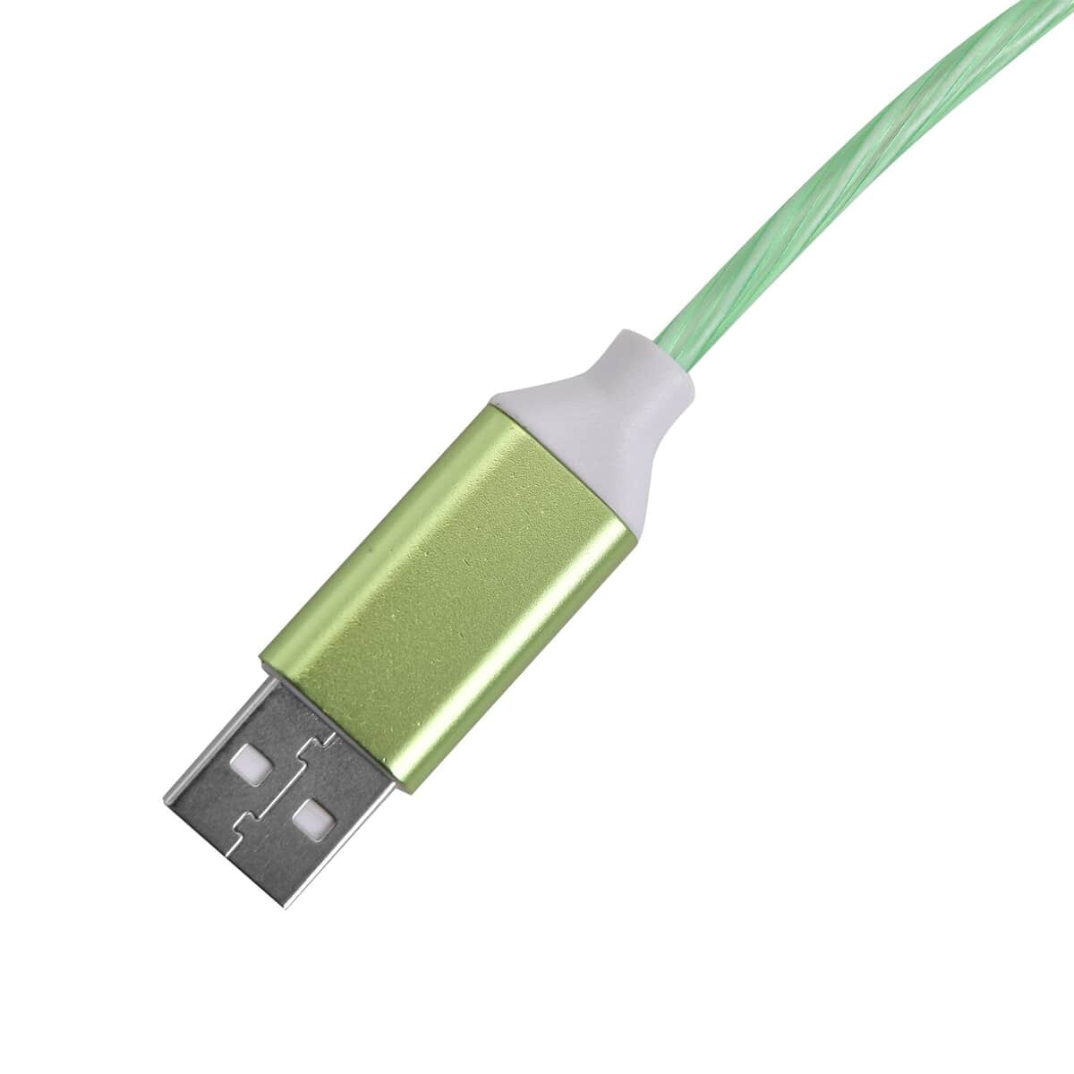 Green 3 in 1 Magnetic USB Cable with Flowing LED Light image number 5