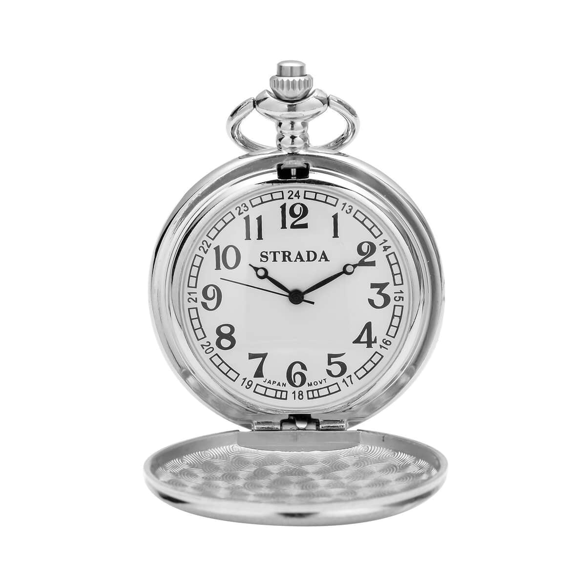 STRADA Japanese Movement Jet Plane Pattern Pocket Watch with Chain (up to 31 Inches) image number 4