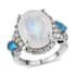 Kuisa Rainbow Moonstone and Multi Gemstone Ring in Platinum Over Sterling Silver (Size 8.0) 11.50 ctw image number 0