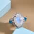 Kuisa Rainbow Moonstone and Multi Gemstone Ring in Platinum Over Sterling Silver (Size 8.0) 11.50 ctw image number 1