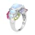 Kuisa Rainbow Moonstone and Multi Gemstone Ring in Platinum Over Sterling Silver (Size 7.0) 5.25 ctw image number 3