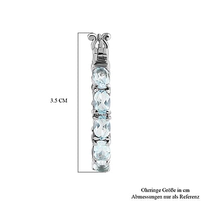 Sky Blue Topaz 9.80 ctw Hoop Earrings in Stainless Steel