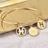Pisces Zodiac Bangle Bracelet Gift Set in ION Plated Yellow Gold Stainless Steel (6-9 in) image number 2