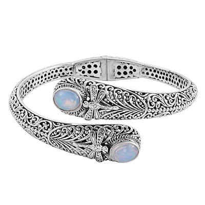 Bali Legacy Ethiopian Welo Opal Cuff Bracelet in Sterling Silver (7.50 In) 34.80 Grams 3.35 ctw