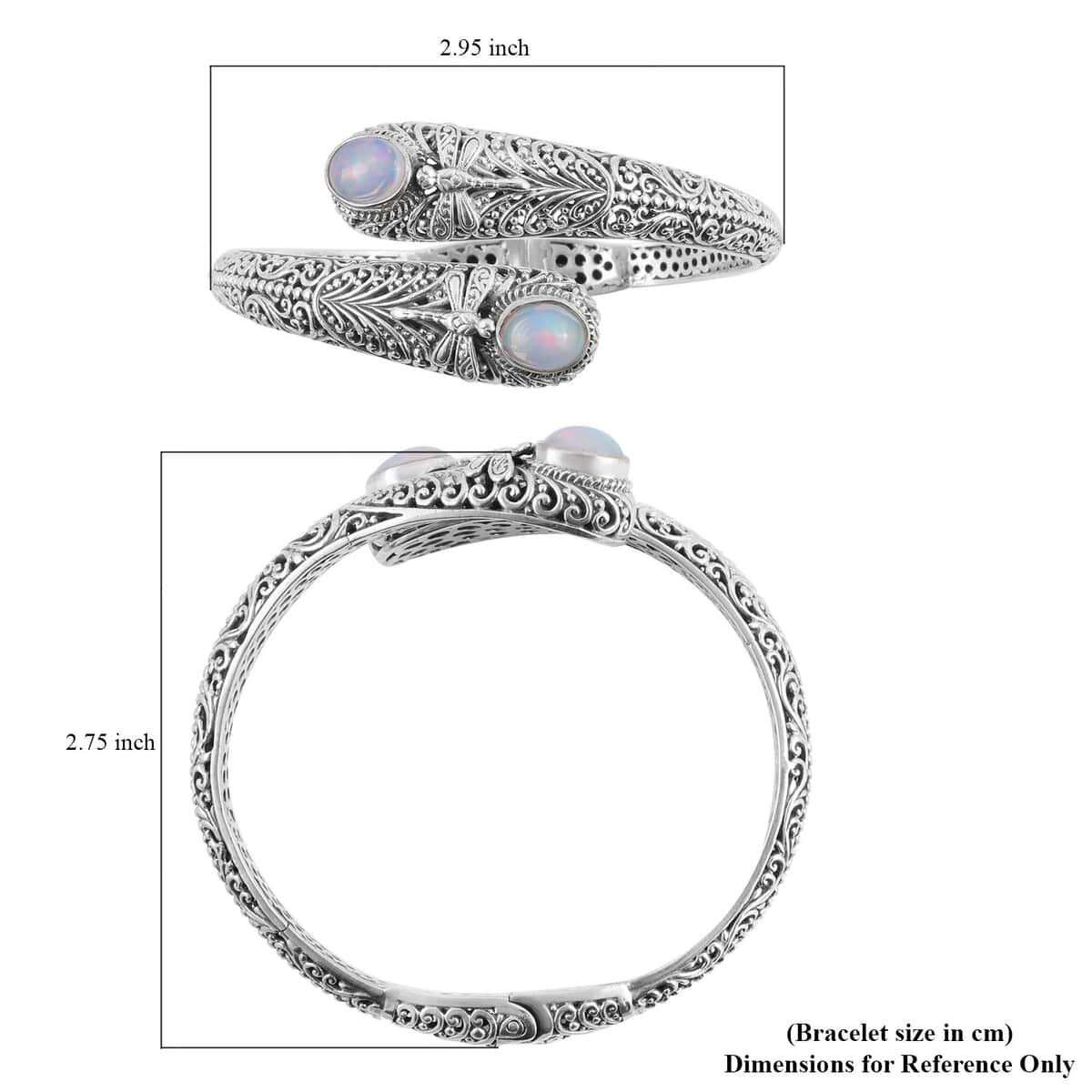 DOORBUSTER BALI LEGACY Ethiopian Welo Opal Cuff Bracelet in Sterling Silver (7.50 In) (30 g) 3.20 ctw image number 5