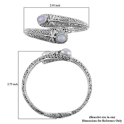 Bali Legacy Ethiopian Welo Opal Cuff Bracelet in Sterling Silver (7.50 In) 34.80 Grams 3.35 ctw
