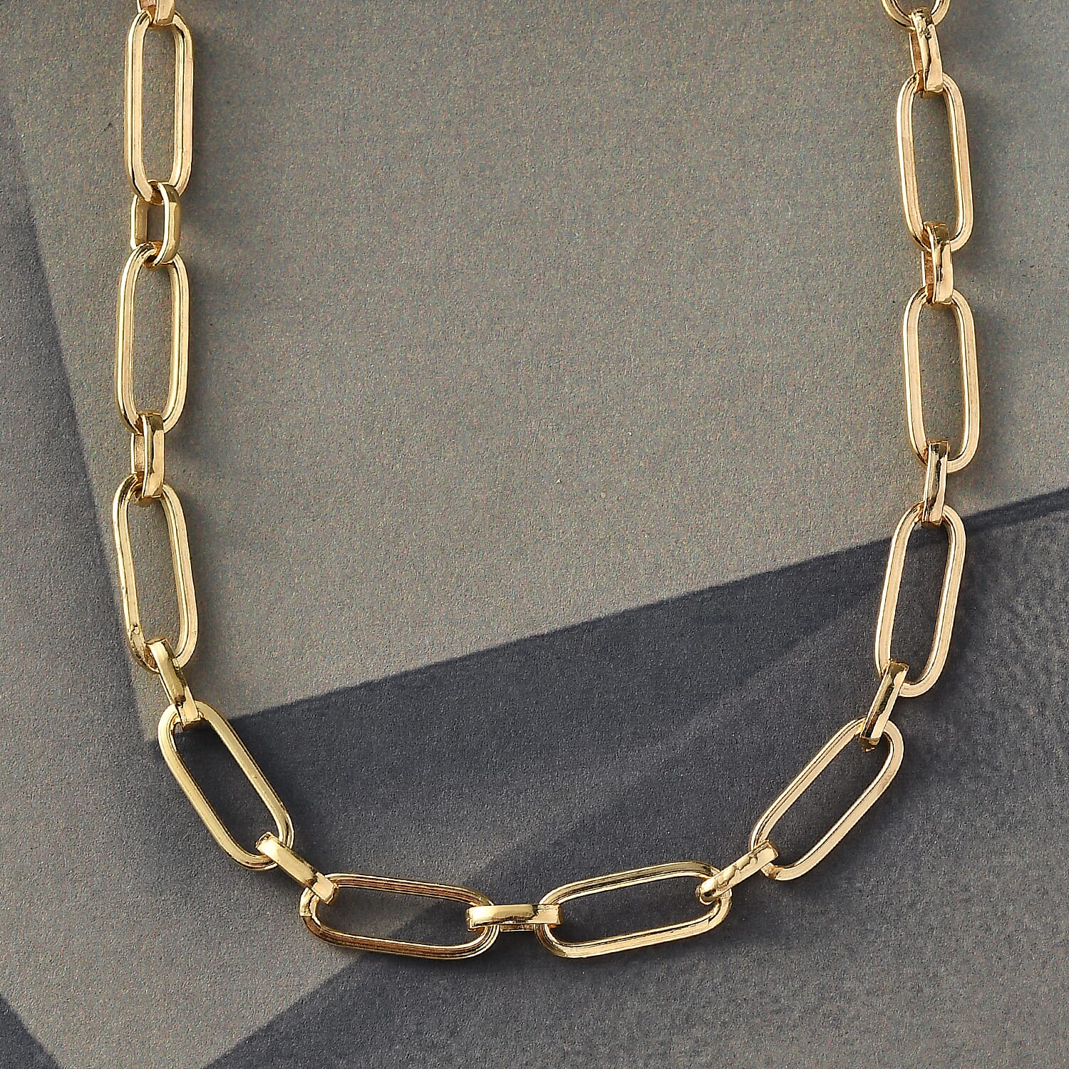 Artisan Crafted 14K Yellow Gold Over Sterling Silver Paper Clip Necklace 20 Inches 12 Grams