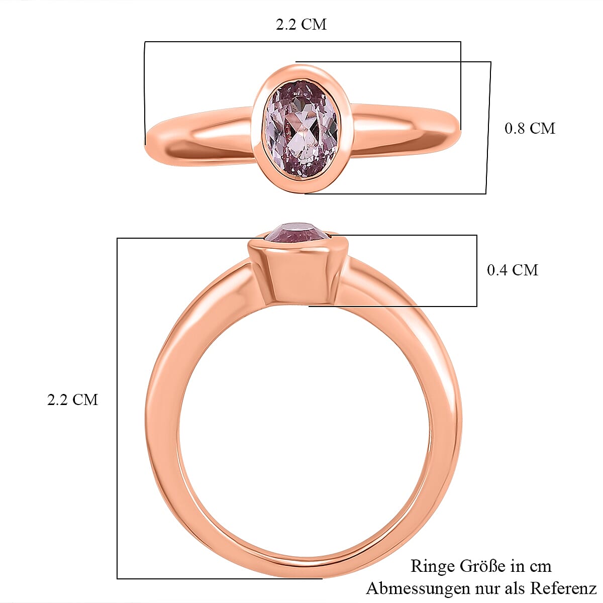 Premium Kunzite 1.08 ctw Solitaire Ring in Vermeil Rose Gold Over Sterling Silver (Size 11.5)