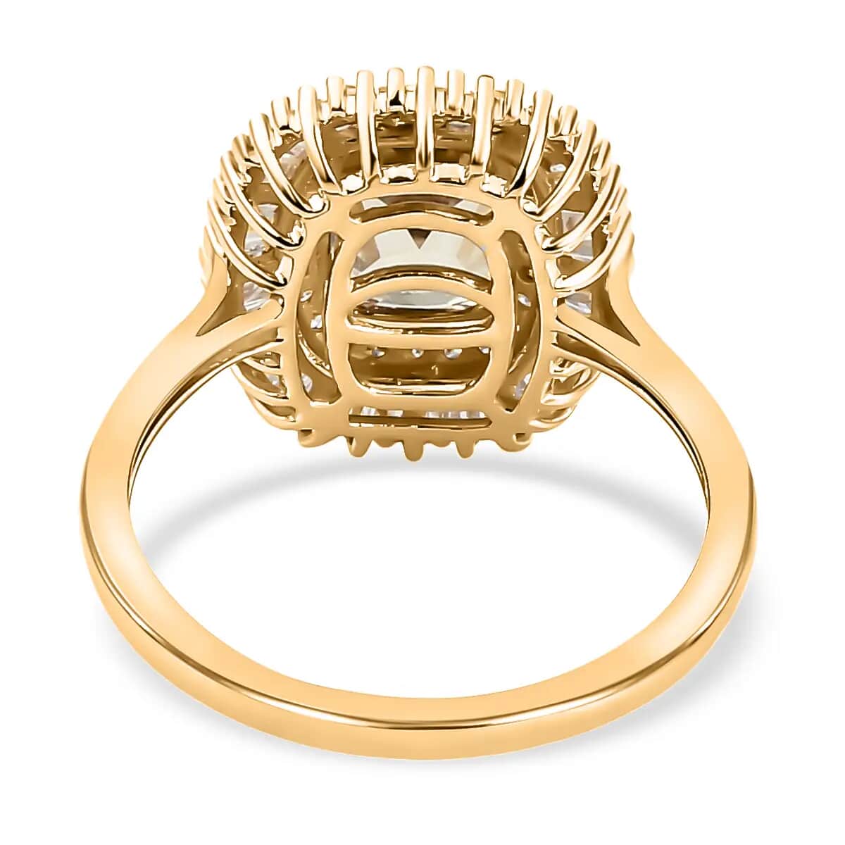 LUXORO 10K Yellow Gold AAA Turkizite and Diamond Double Halo Ring (Size 10.0) 2.10 Grams 2.20 ctw image number 4