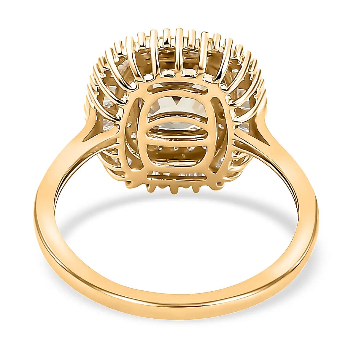 Luxoro 10K Yellow Gold AAA Turkizite and Diamond Ring Double Halo Engagement Ring For Women (Size 8.0) 2.15 ctw image number 4