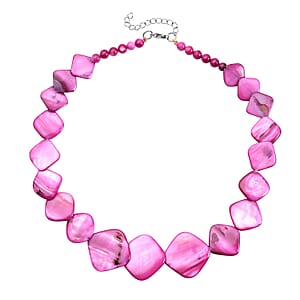 Purple Shell Pearl Necklace 18-20 Inches in Stainless Steel