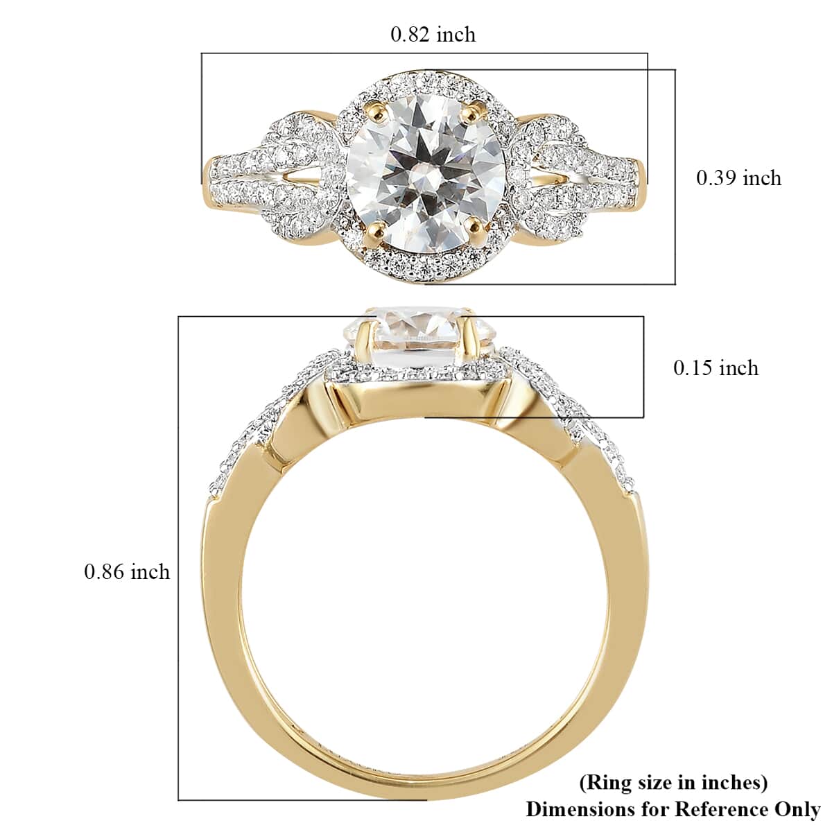 Luxoro 10K Yellow Gold Moissanite Ring, Promise Rings (Size 9.0) 1.40 ctw image number 5