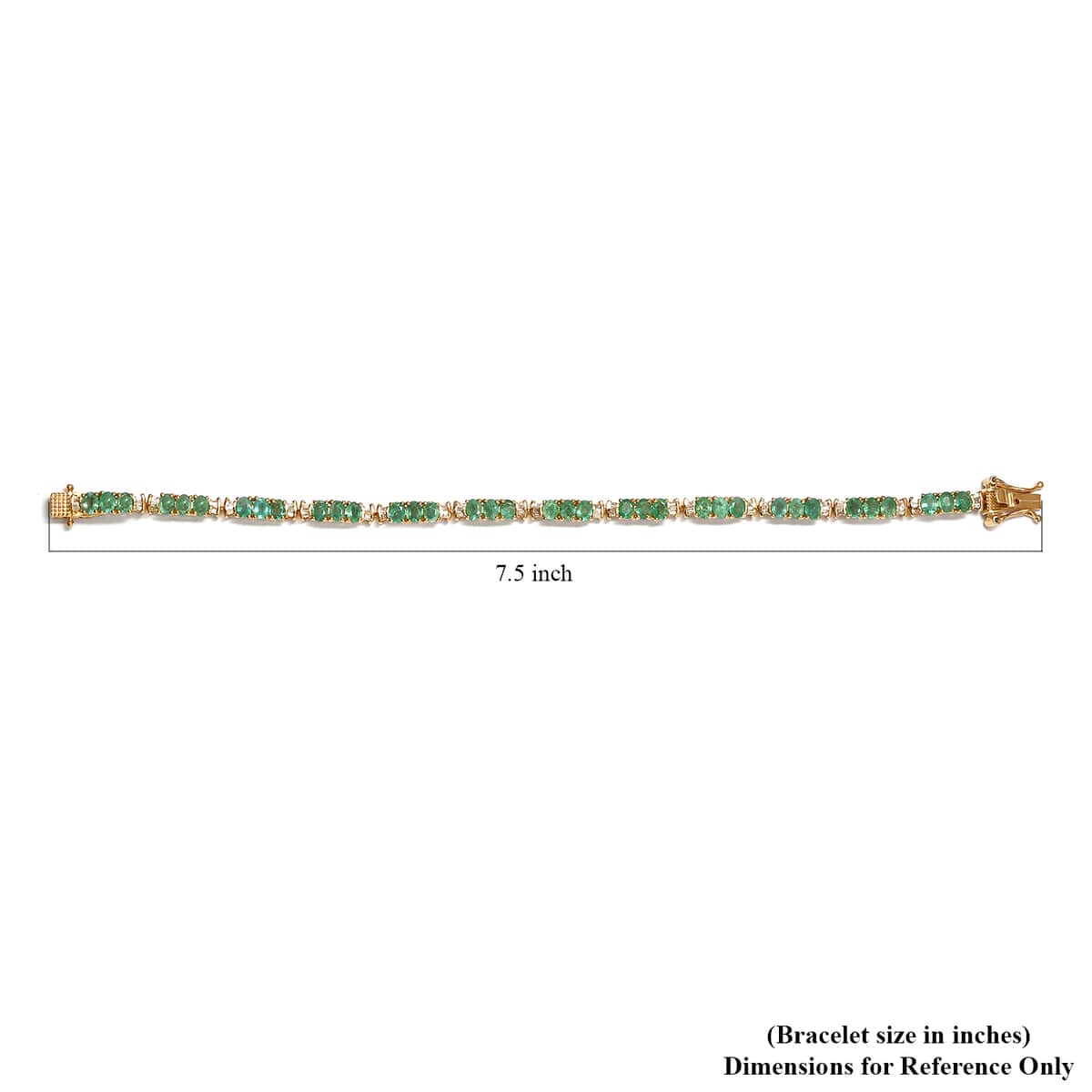 Boyaca Colombian Emerald and Diamond Linking Bracelet in Vermeil Yellow Gold Over Sterling Silver (7.25 In) 5.75 ctw image number 4