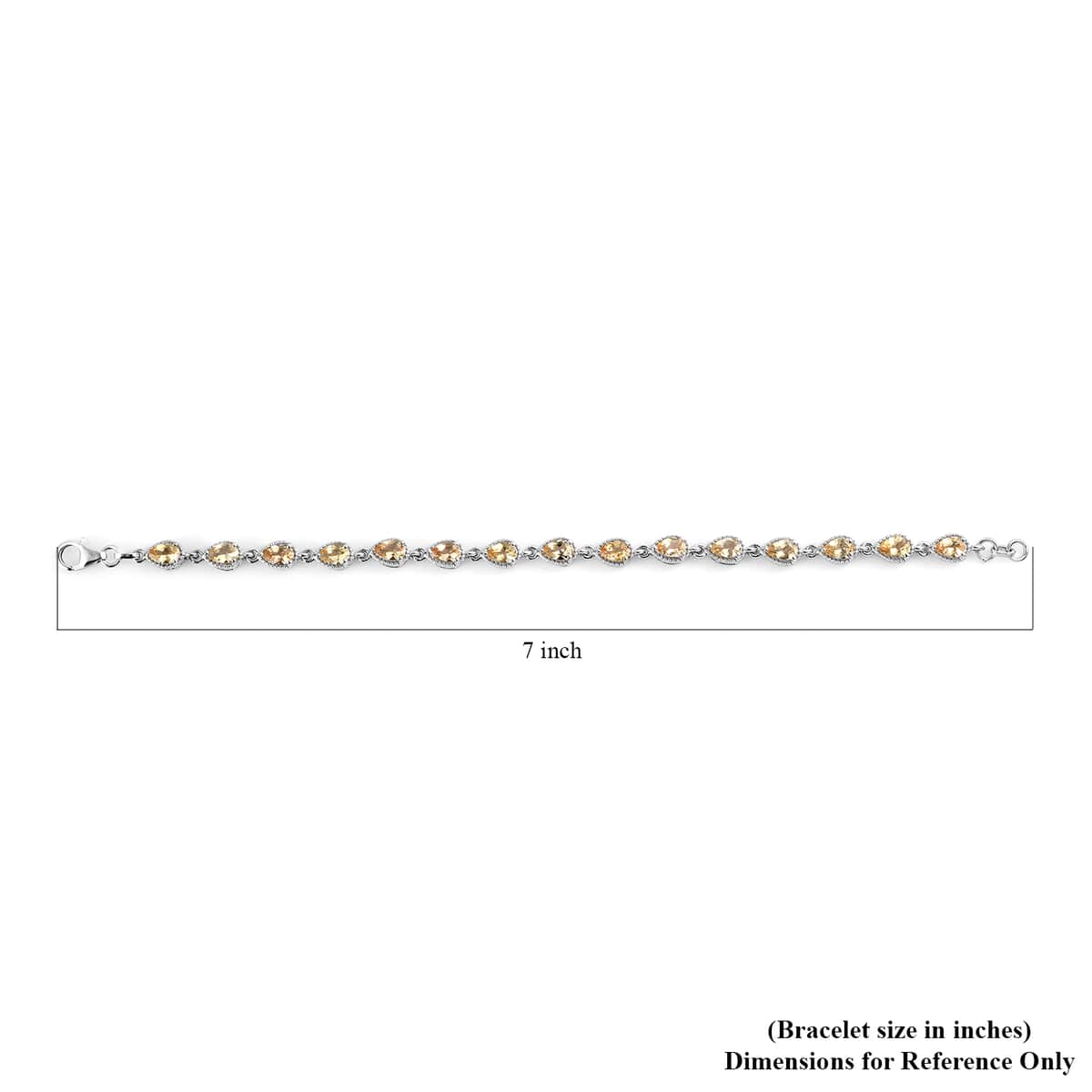 Premium Imperial Topaz Link Bracelet in Platinum Over Sterling Silver (7.25 In) 8.25 ctw image number 4