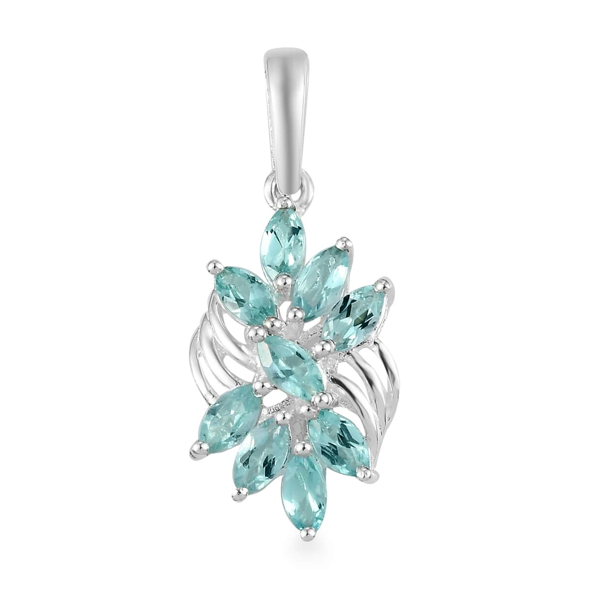 Green Apatite Pendant in Sterling Silver 1.45 ctw image number 0