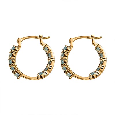 Karis Madagascar Paraiba Apatite Inside Out Hoop Earrings in 18K YG Plated 2.60 ctw