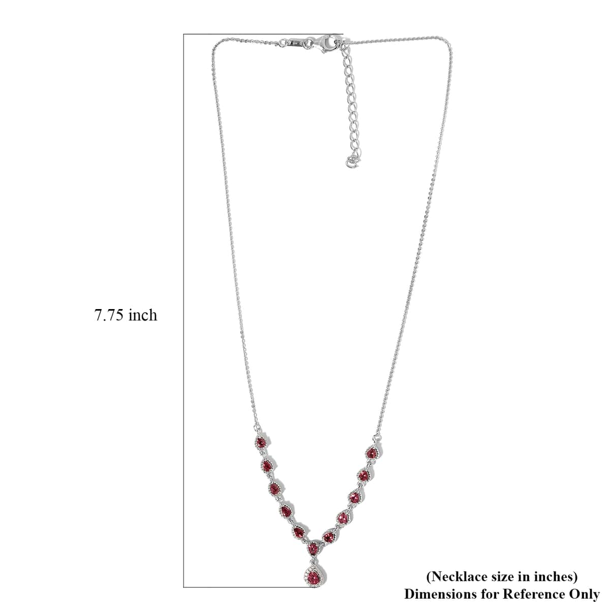 Premium Ouro Fino Rubellite and White Zircon Necklace 18 Inches in Platinum Over Sterling Silver 1.85 ctw image number 5