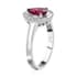 RHAPSODY 950 Platinum AAAA Ouro Fino Rubellite and E-F SI Diamond Halo Ring (Size 7.0) 5.85 Grams 1.20 ctw image number 3